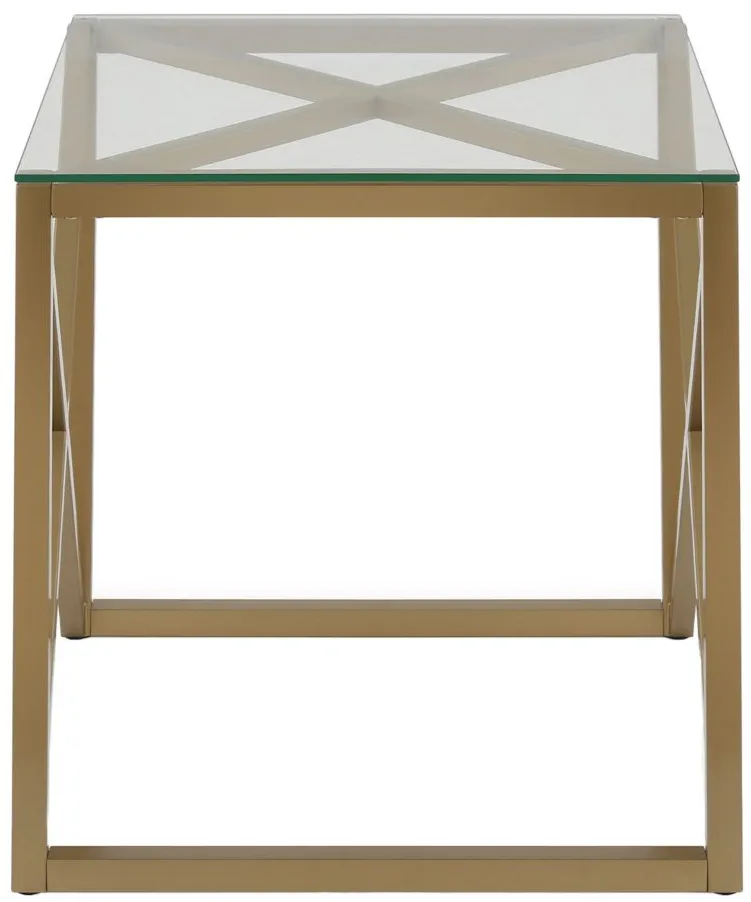 Doreen Square Side Table in Brass by Hudson & Canal