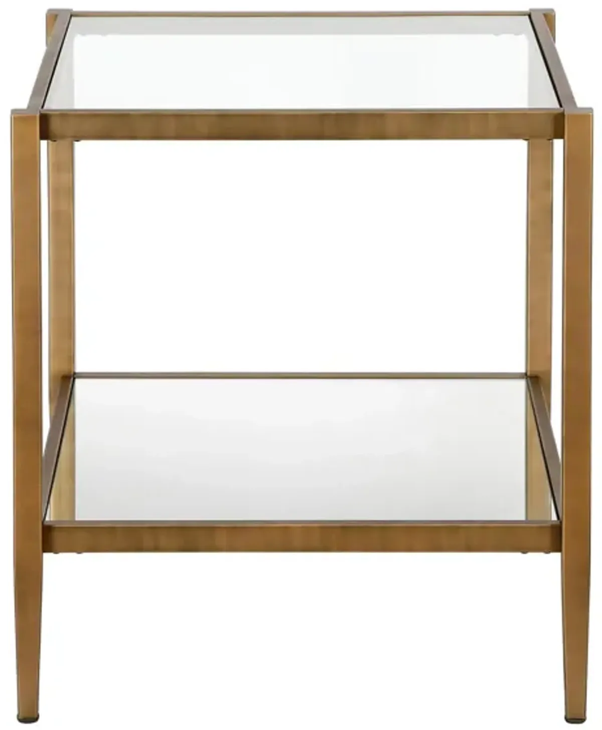 Hera Square Side Table in Brass by Hudson & Canal