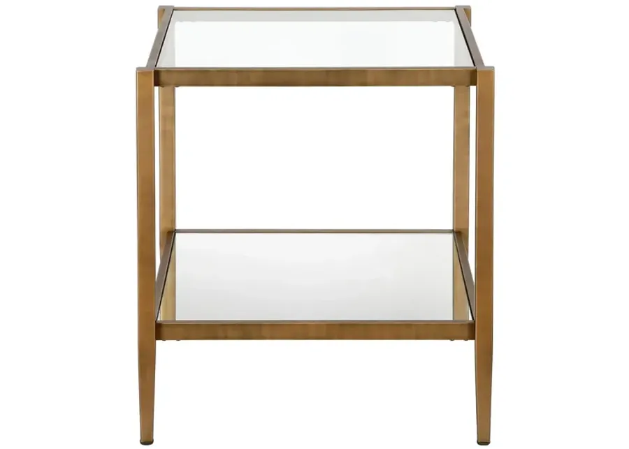 Hera Square Side Table in Brass by Hudson & Canal