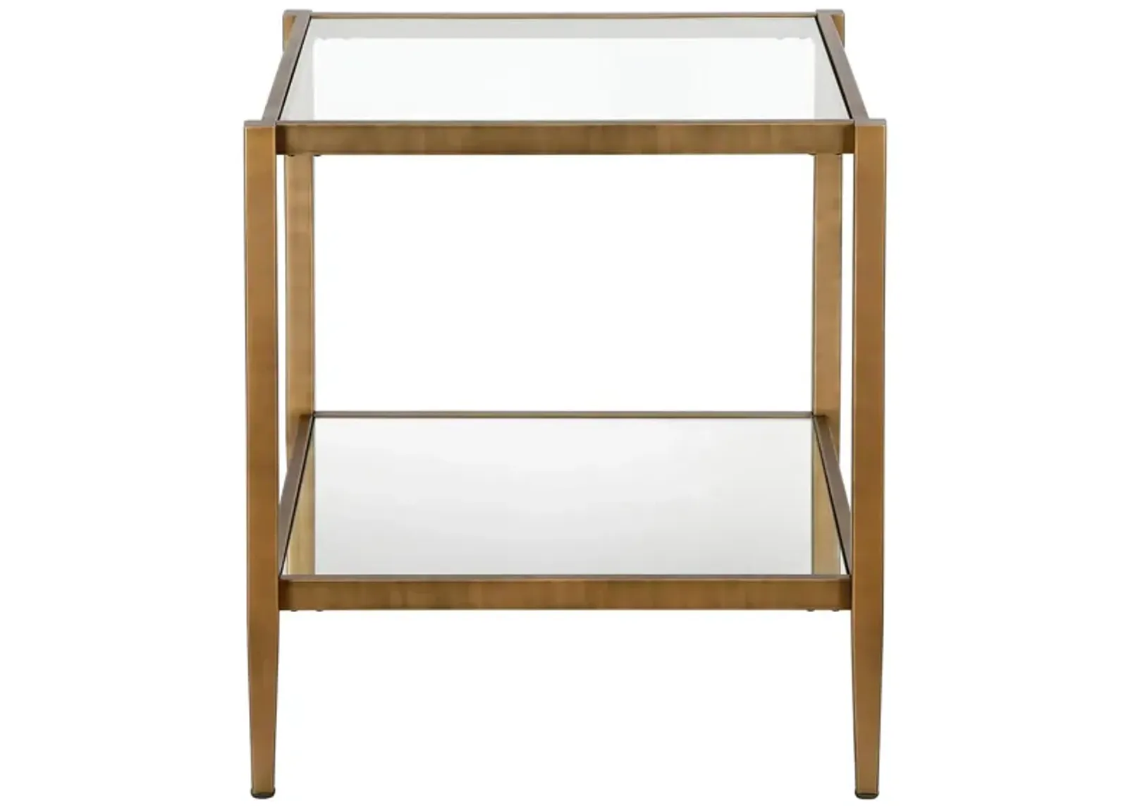 Hera Square Side Table in Brass by Hudson & Canal