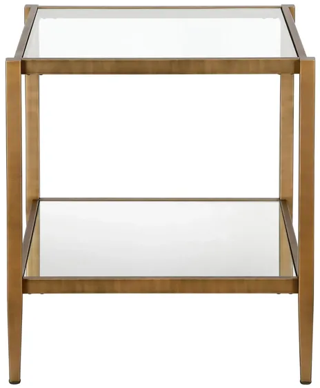 Hera Square Side Table in Brass by Hudson & Canal