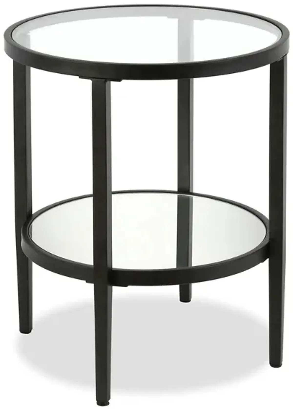 Hera Round Side Table in Blackened Bronze by Hudson & Canal