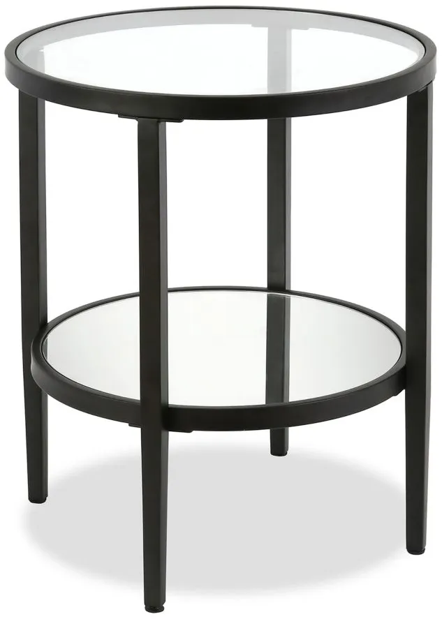 Hera Round Side Table in Blackened Bronze by Hudson & Canal