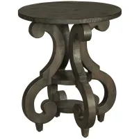Bellamy Round Accent End Table in Peppercorn by Magnussen Home