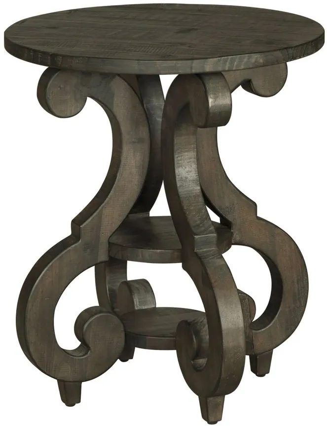 Bellamy Round Accent End Table in Peppercorn by Magnussen Home
