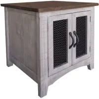 Pueblo Square End Table in Light Gray by International Furniture Direct