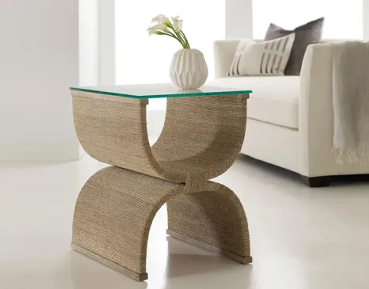 Melange Lenny Woven End Table