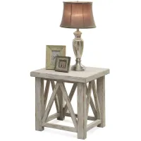 Aberdeen Rectangular End Table in Weathered Worn White by Riverside Furniture
