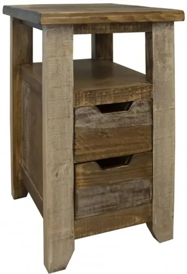 Antique Rectangular Chairside Table