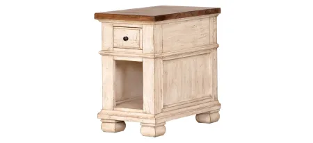 Belmont Chair Side Table in Timbered Brown Farmhouse & Antique Linen by Napa Furniture Design