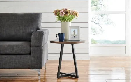 Courtdale Round End Table in Black by New Pacific Direct