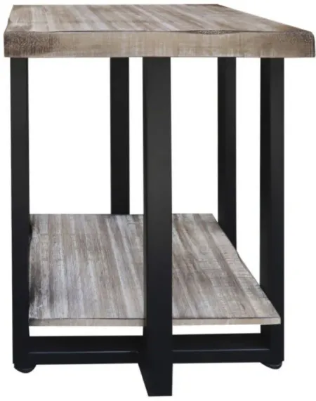 Old Wood End Table in Light Gray by International Furniture Direct