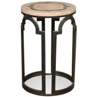 Estelle Round Chairside Table in Washed Gray by Riverside Furniture