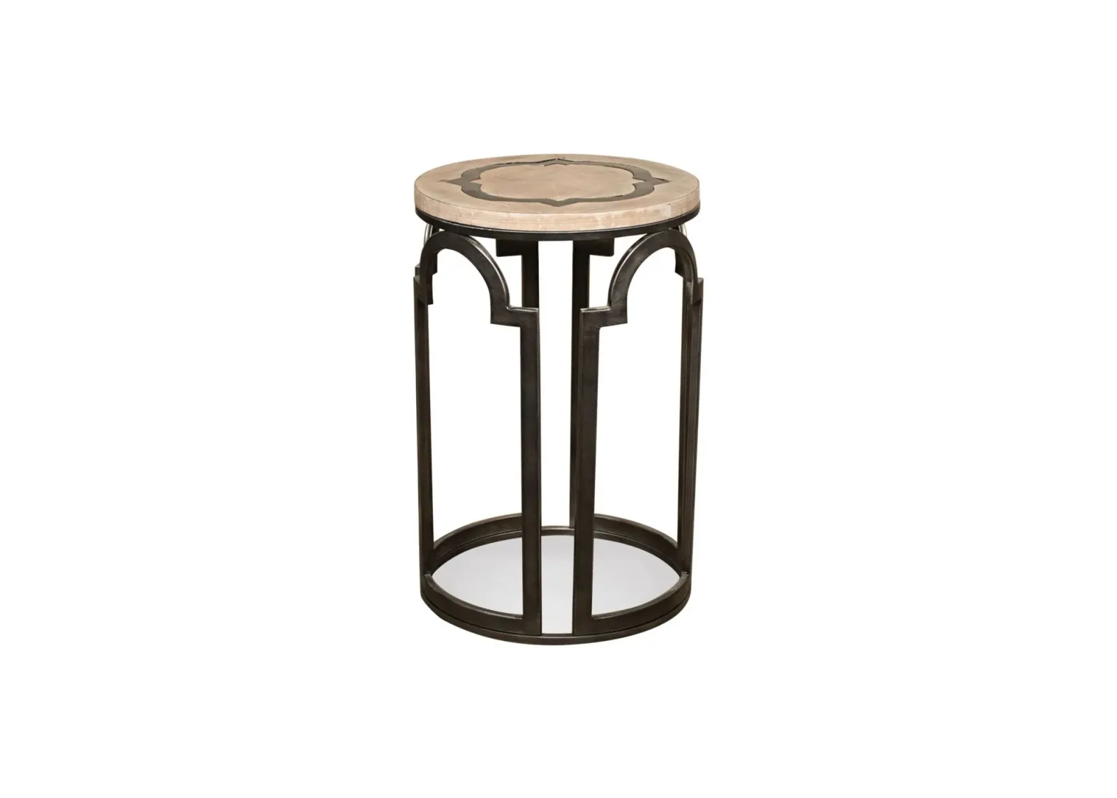 Estelle Round Chairside Table in Washed Gray by Riverside Furniture