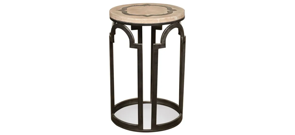 Estelle Round Chairside Table in Washed Gray by Riverside Furniture