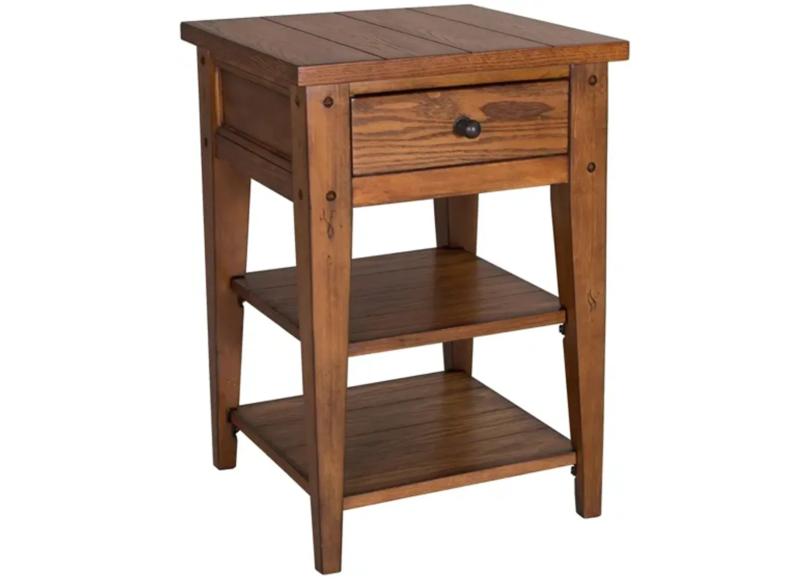 Lake House Square Chairside Table in Medium Brown by Liberty Furniture