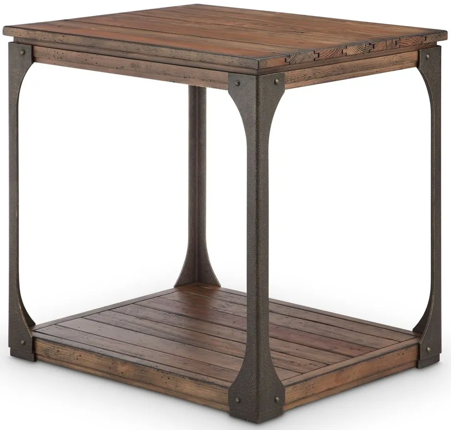 Monarch Montgomery End Table in Bourbon, Aged Iron by Magnussen Home