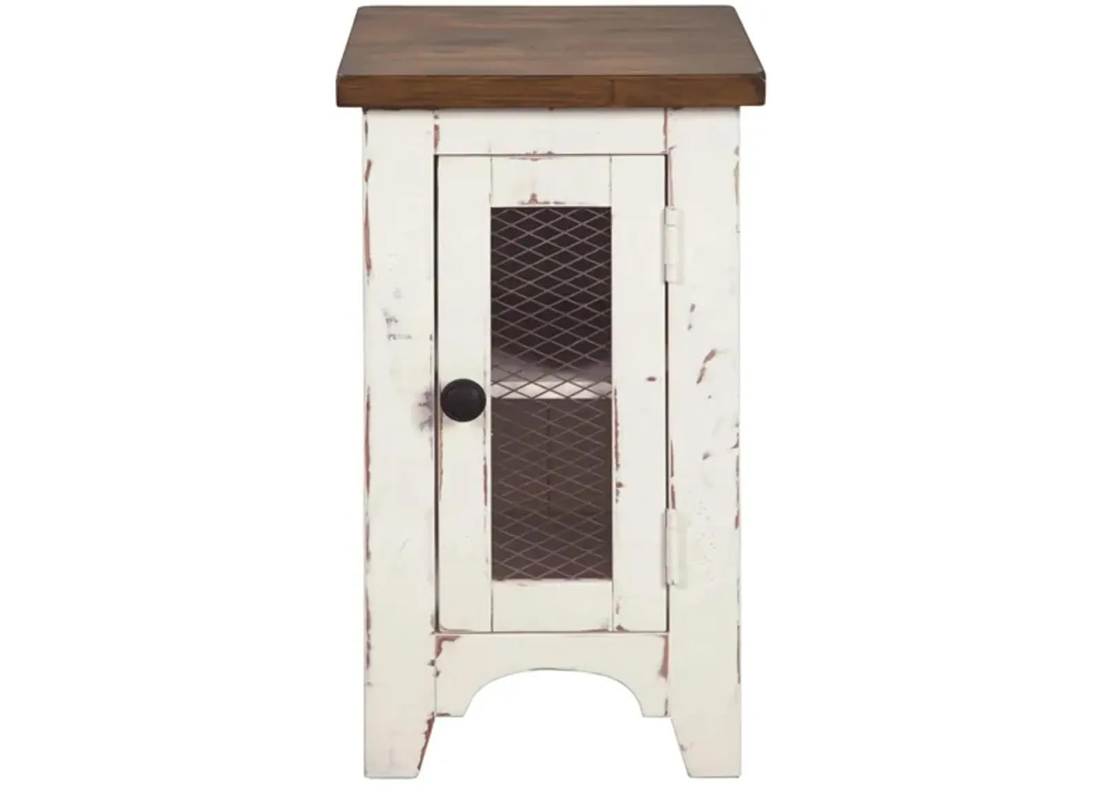 Wystfield Casual Chairside End Table in White/Brown by Ashley Furniture