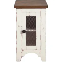 Wystfield Casual Chairside End Table in White/Brown by Ashley Furniture