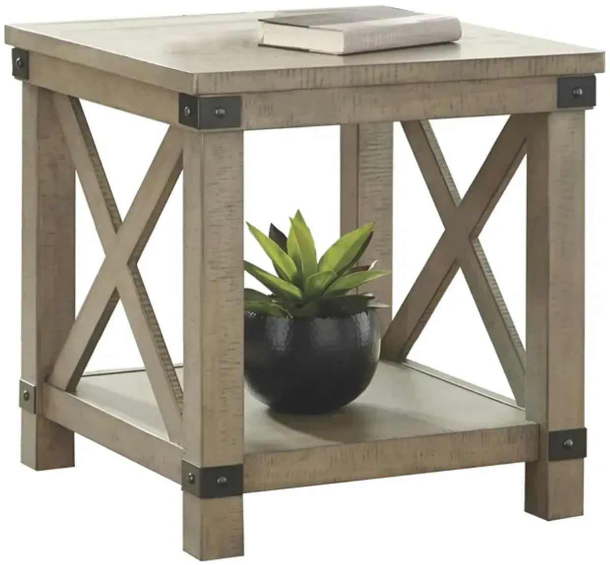 Aldwin Rectangular End Table in Gray by Ashley Furniture