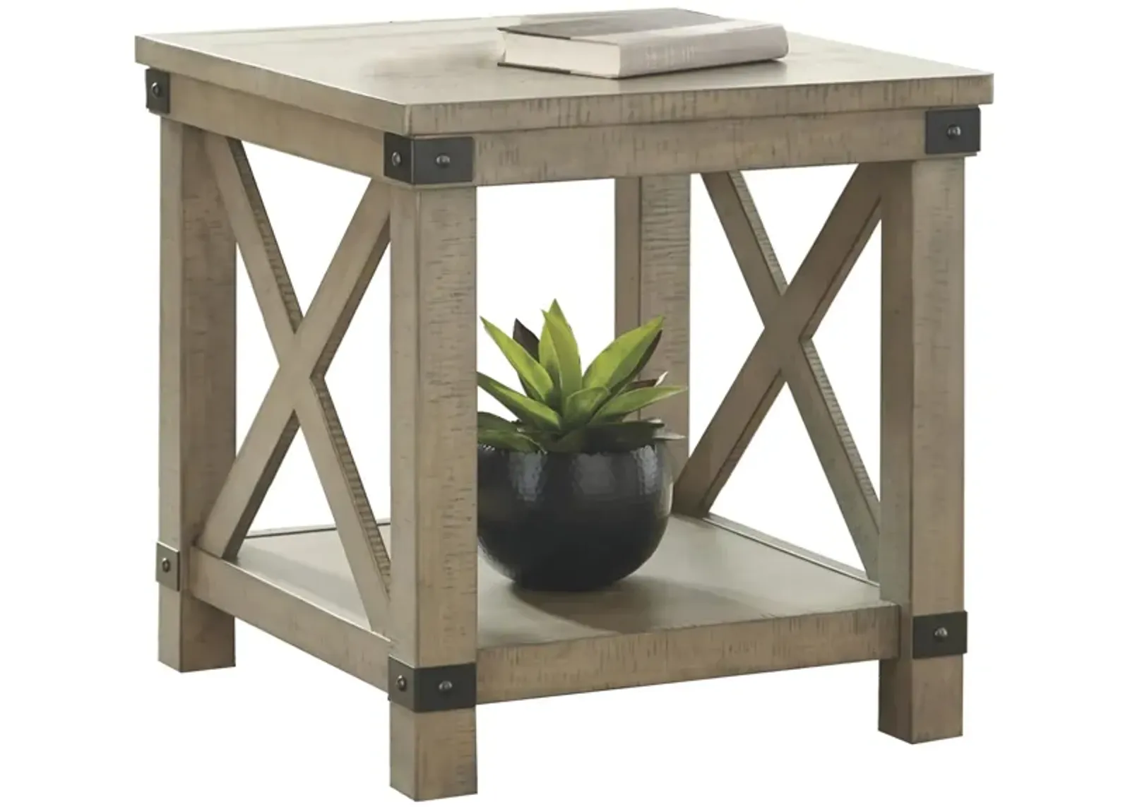 Aldwin Rectangular End Table in Gray by Ashley Furniture