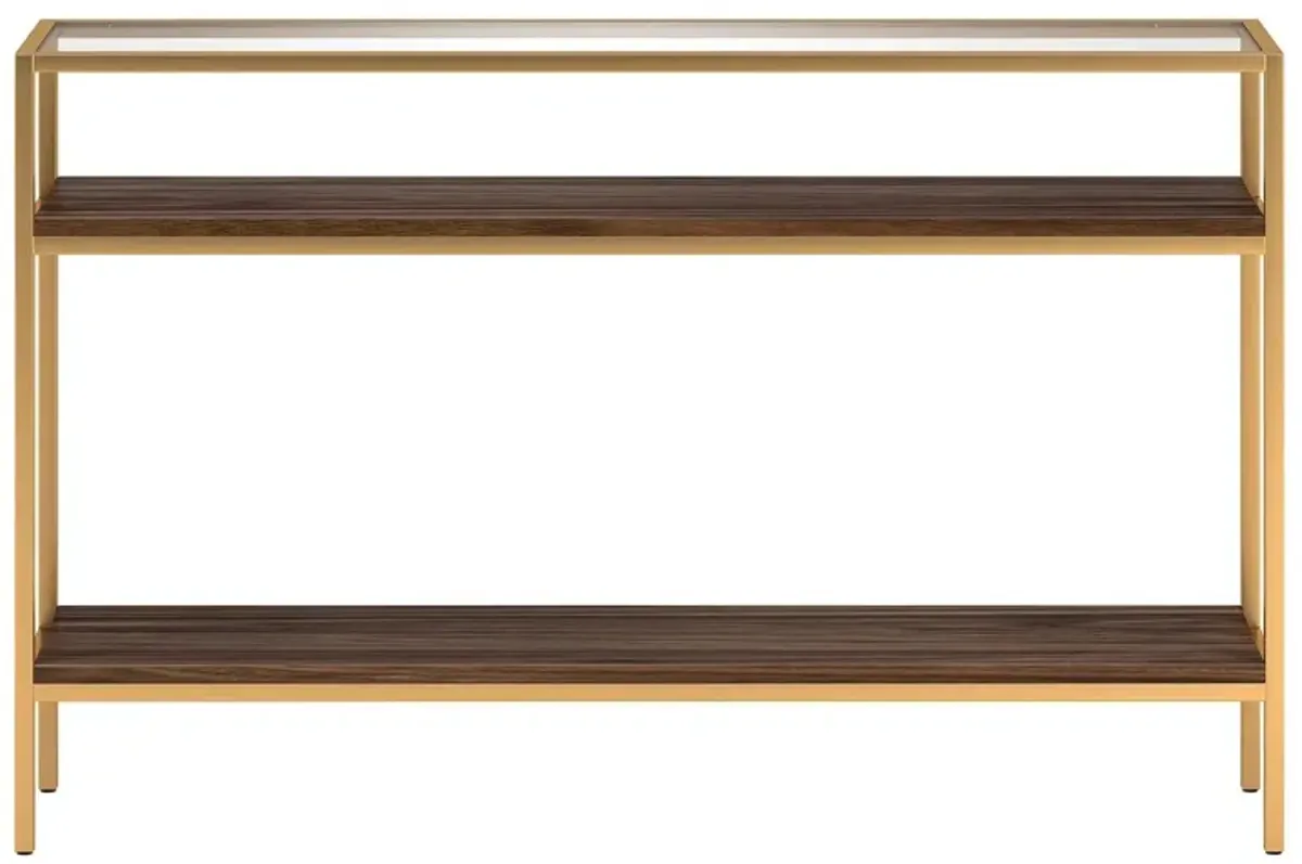 Felicia Console Table in Gold;Walnut by Hudson & Canal