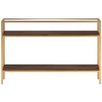 Felicia Console Table in Gold;Walnut by Hudson & Canal