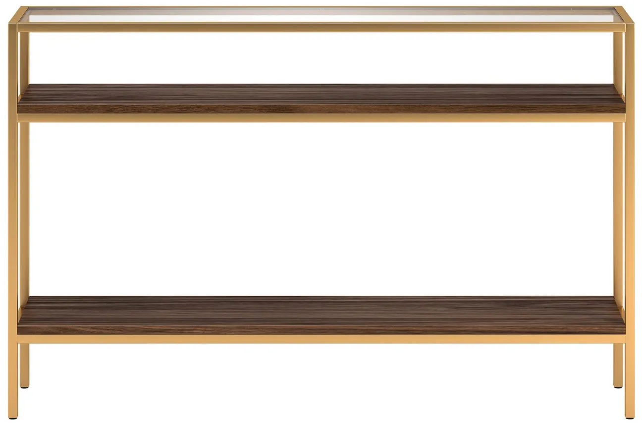 Felicia Console Table in Gold;Walnut by Hudson & Canal