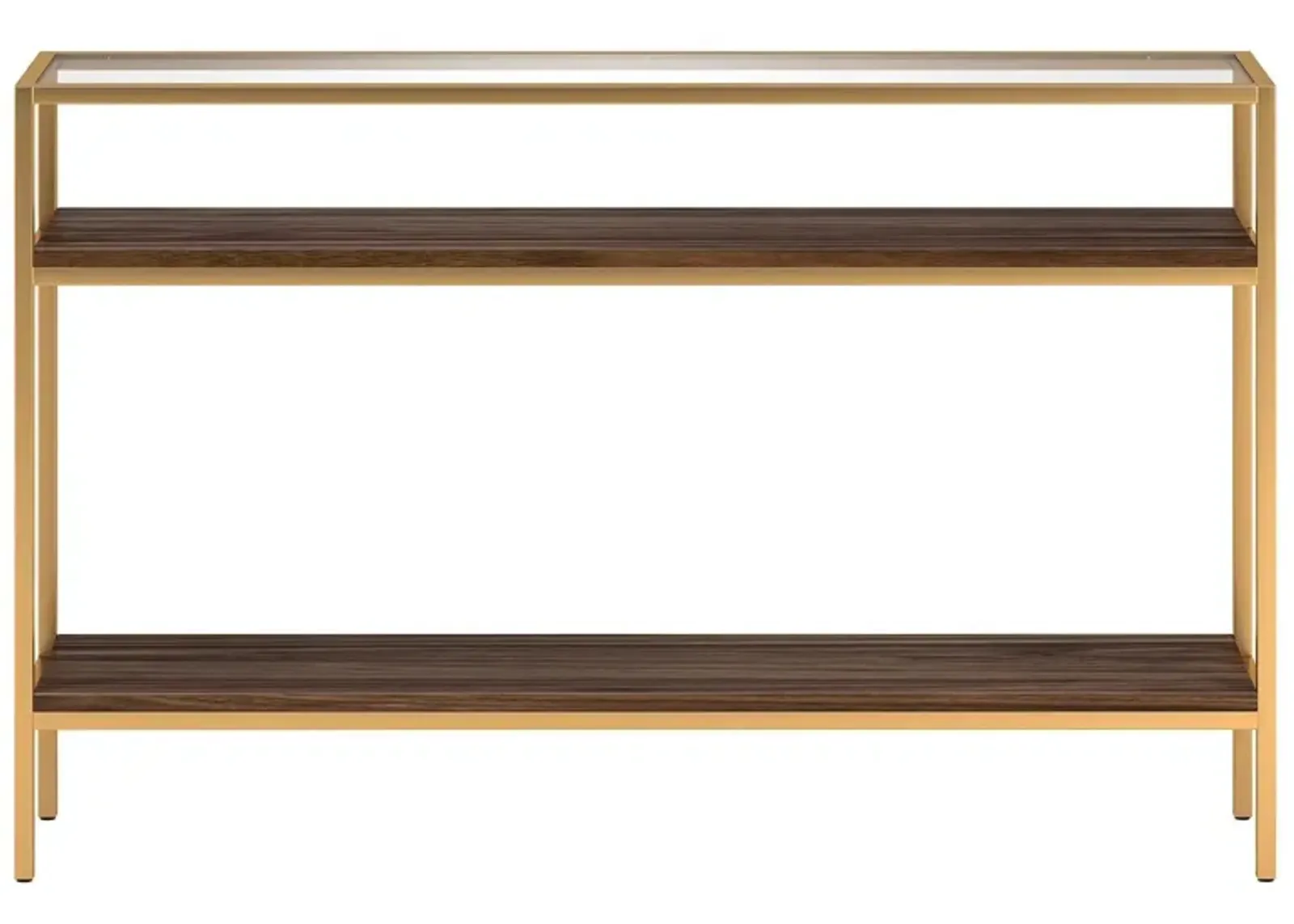 Felicia Console Table in Gold;Walnut by Hudson & Canal