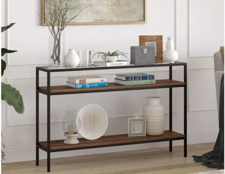 Felicia Console Table in Blackened Bronze;Walnut by Hudson & Canal