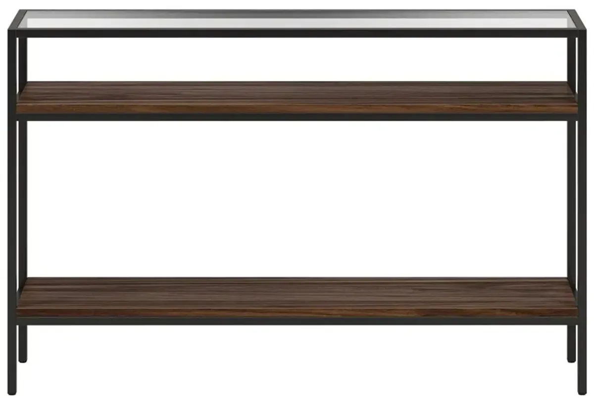 Felicia Console Table in Blackened Bronze;Walnut by Hudson & Canal