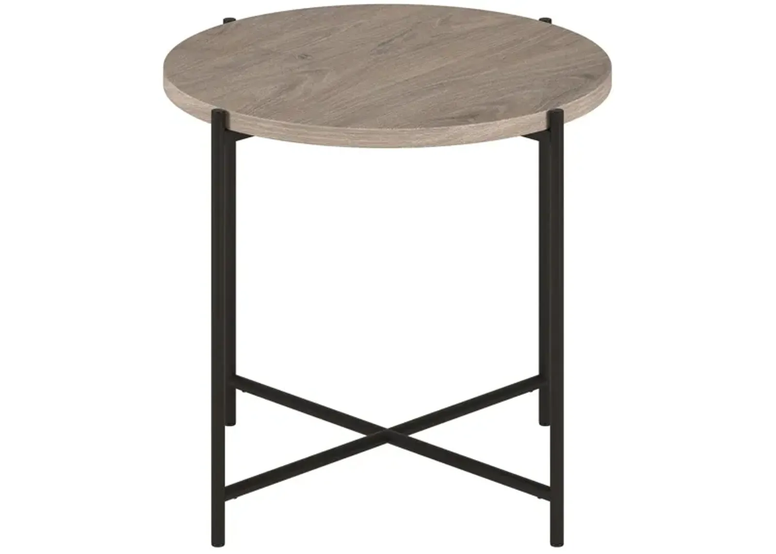 Lynnette Side Table in Blackened Bronze;Antiqued Gray Oak by Hudson & Canal