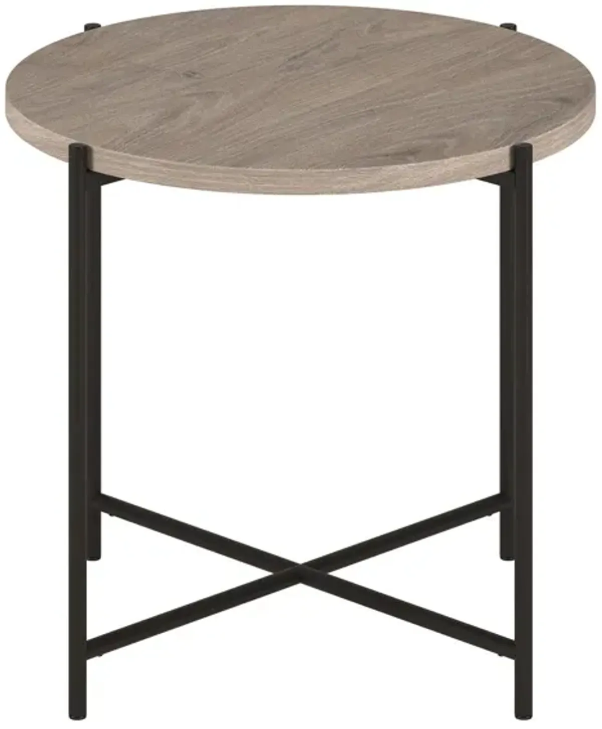 Lynnette Side Table in Blackened Bronze;Antiqued Gray Oak by Hudson & Canal