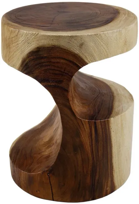 Theo Trembesi Side End Table in Natural by New Pacific Direct