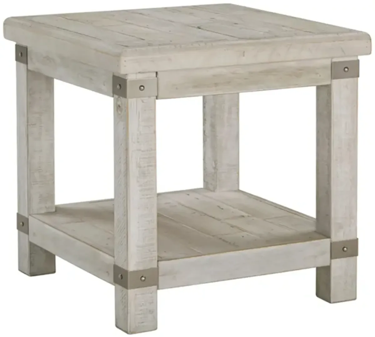 Carynhurst Casual Rectangular End Table in White Wash Gray by Ashley Furniture