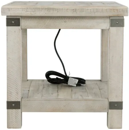 Carynhurst Casual Rectangular End Table in White Wash Gray by Ashley Furniture