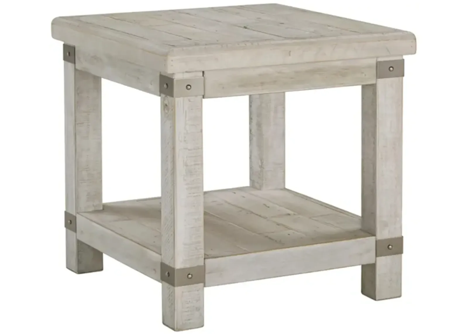 Carynhurst Casual Rectangular End Table in White Wash Gray by Ashley Furniture