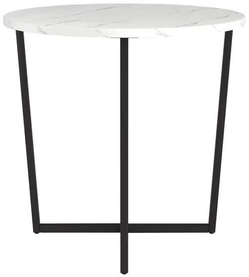 Anastasia Side Table in Blackened Bronze/Faux Marble by Hudson & Canal