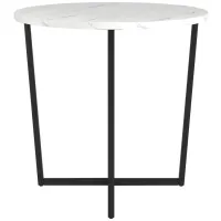 Anastasia Side Table in Blackened Bronze/Faux Marble by Hudson & Canal