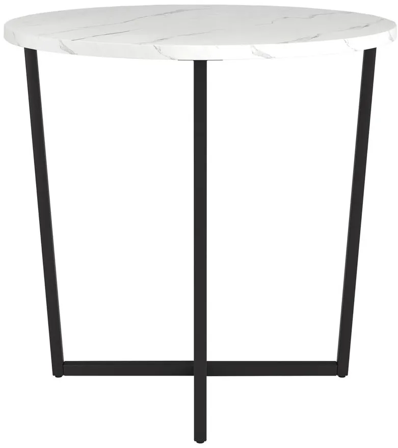Anastasia Side Table in Blackened Bronze/Faux Marble by Hudson & Canal