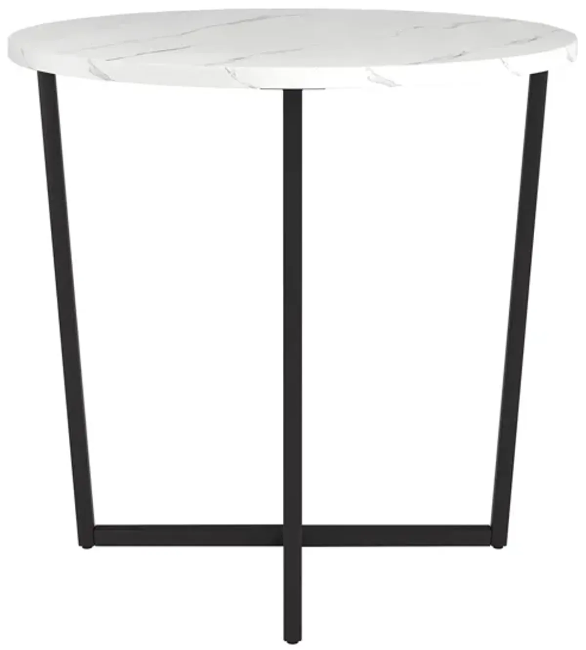 Anastasia Side Table in Blackened Bronze/Faux Marble by Hudson & Canal