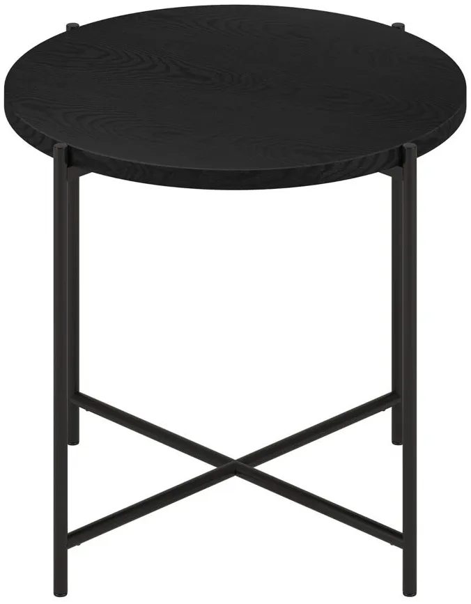 Lynnette Side Table in Blackened Bronze/Black Grain by Hudson & Canal