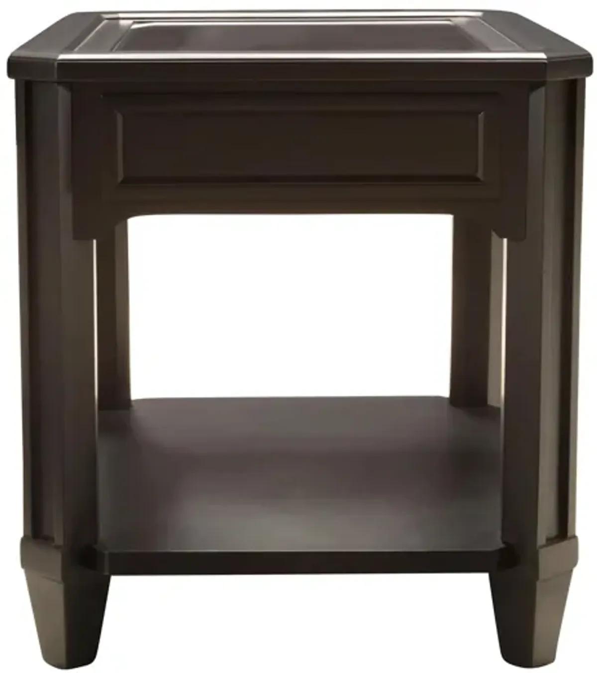 Farrington Rectangular Glass End Table in Black Forest by Riverside Furniture