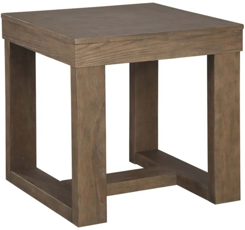 Tula Square End Table in Gray by Ashley Express