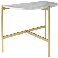 Wynora Contemporary Chairside End Table in White/Gold by Ashley Express