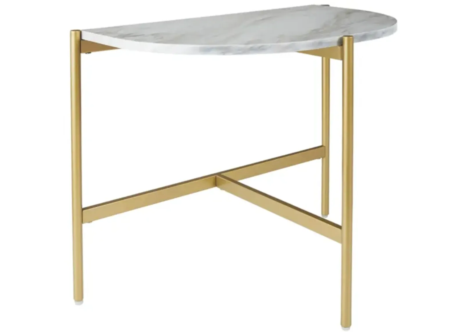 Wynora Contemporary Chairside End Table in White/Gold by Ashley Express