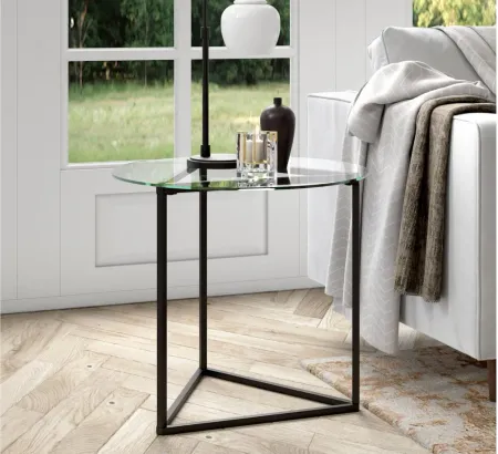 Raya Side Table in Blackened Bronze by Hudson & Canal