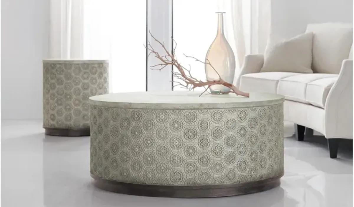 Melange Graystone Round End Table