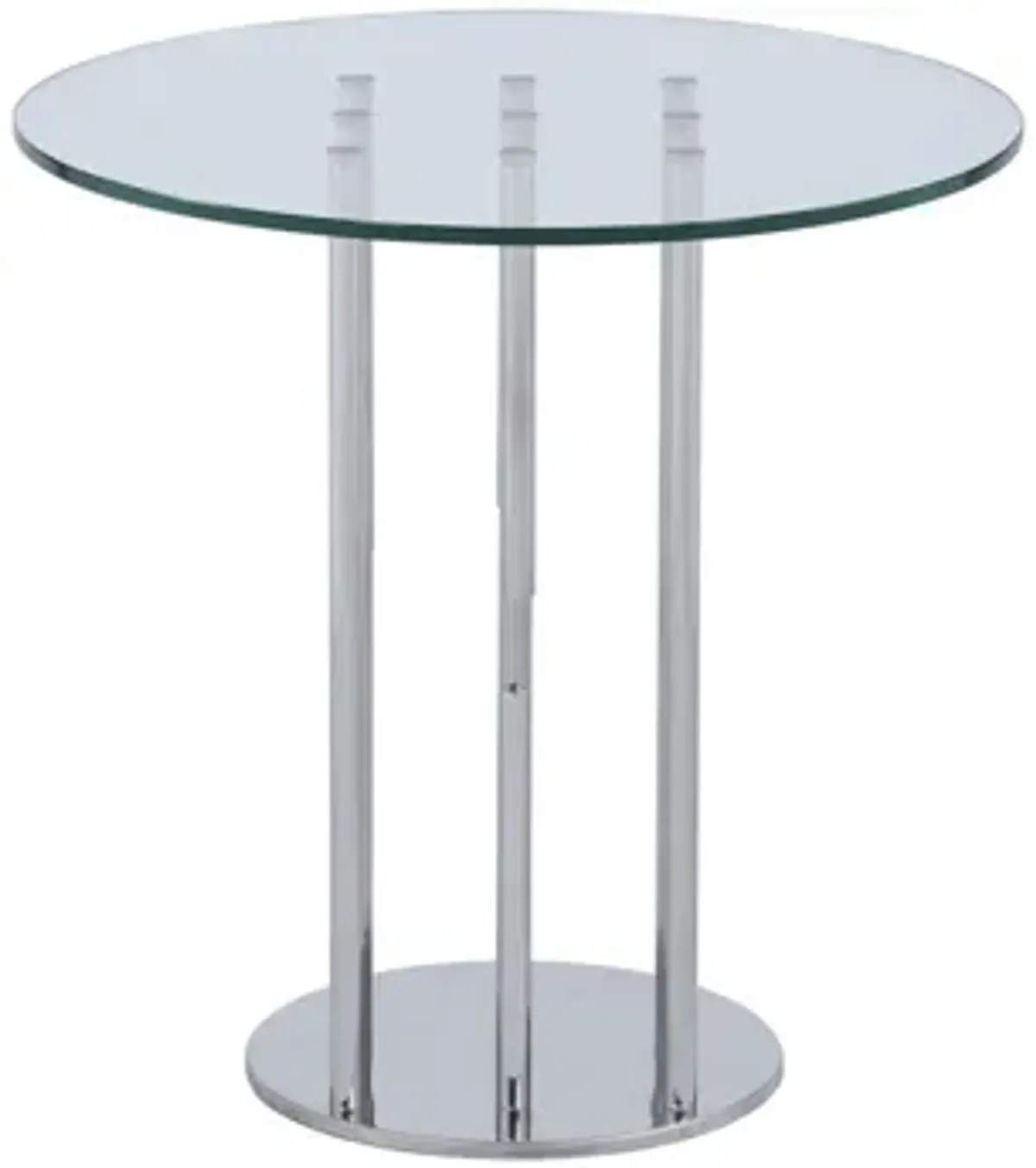 Charissa Lamp Table in Clear/Polished SS by Chintaly Imports