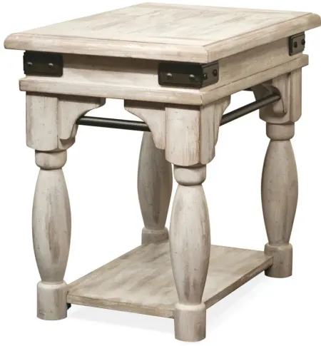Regan Rectangular Chairside Table in Farmhouse White by Riverside Furniture